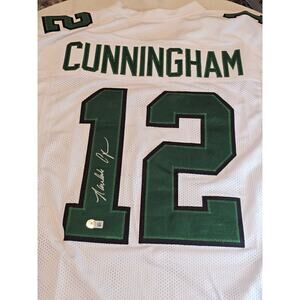 Randall Cunningham Autographed/Signed Jersey Beckett Sticker White Custom Jersey